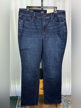 NYDJ Cool Embrace High Rise Straight Jeans 16W Dark Wash Lift Tuck NWT 30”